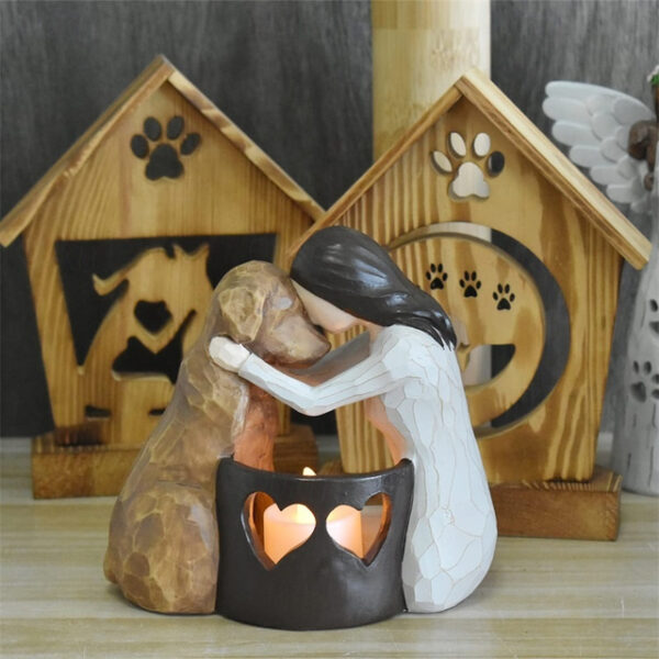 Dog Memorial GiftsPet Loss GiftsHand-Sculpted Dogs Passing Away Sympathy GiftRemembrance Gift Dog Lovers Candle Holder Statue with LED Candle 2025 - U