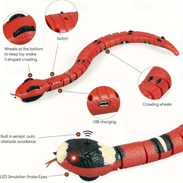 Electric Smart AI Snake Toy Automatic Induction, Realistic Cunning Movement for Exciting Pet Playtime Complete Interactive Toy Set 2025 - US $28.99