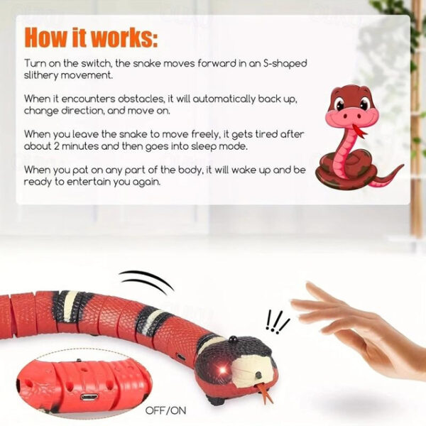 Electric Smart AI Snake Toy Automatic Induction, Realistic Cunning Movement for Exciting Pet Playtime Complete Interactive Toy Set 2025 - US $28.99