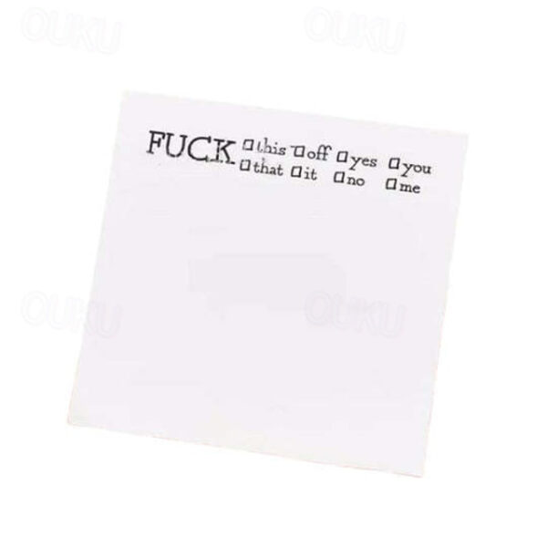 Fresh Outta Fucks Pad - Funny Novelty Memo Sticky Notes - Snarky Office Supplies for Work Office Desk Accessory Gifts for Co-Workers Friends White Ele