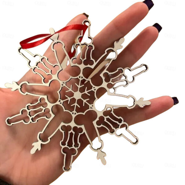 Funny Snowflake Ornament Metal Christmas Snowflake Pendant Christmas Pendant Interesting Snowflake Pendant 2025 - US $5.99