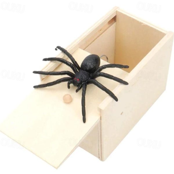 Halloween Gift Spider in a Box Gag Gift Spider Scare Prank Box, Hilarious Wooden Scare Box,Handmade Fun Joke Scarebox Toy 2024 - US $6.99