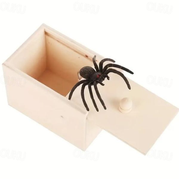 Halloween Gift Spider in a Box Gag Gift Spider Scare Prank Box, Hilarious Wooden Scare Box,Handmade Fun Joke Scarebox Toy 2024 - US $6.99