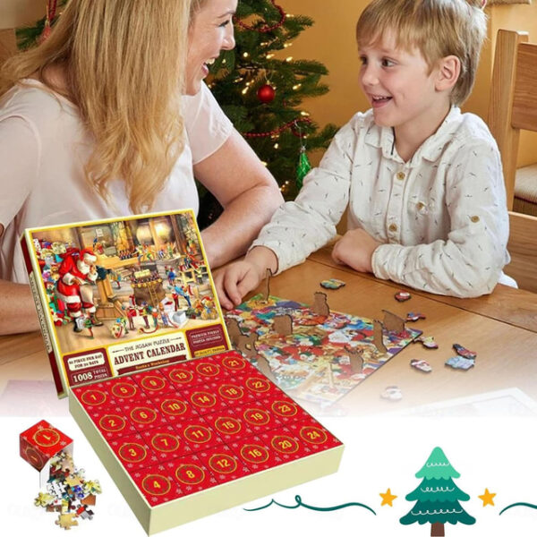 Jigsaw Puzzle Advent Calendar 2024-1008 Pieces Jigsaw Puzzle for Adult Kids,24 Days Countdown Calendar,The Birth of Jesus,Family Game Puzzle,Christmas