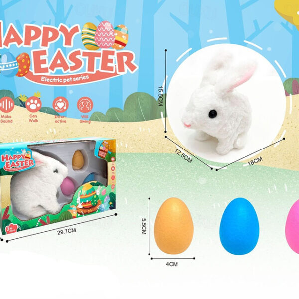 My Realistic Bunny Toy, Interactive Bunny Easter Decoration Realistic Bunny Gift for Kids- Jumping, Twitching, and Shaking Ears, Bunny Realistic Bunny