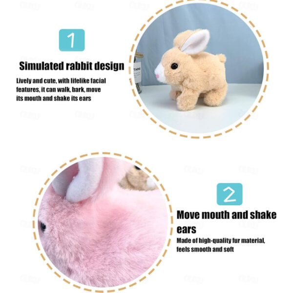 My Realistic Bunny Toy, Interactive Bunny Easter Decoration Realistic Bunny Gift for Kids- Jumping, Twitching, and Shaking Ears, Bunny Realistic Bunny