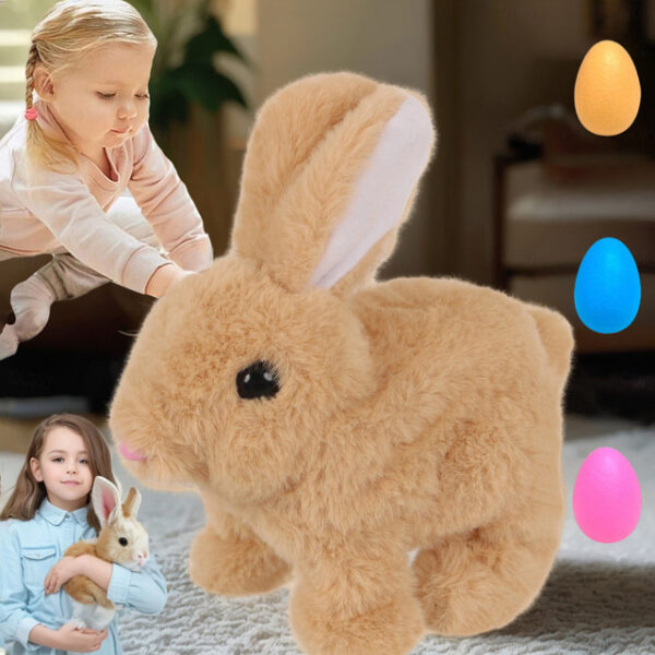 My Realistic Bunny Toy, Interactive Bunny Easter Decoration Realistic Bunny Gift for Kids- Jumping, Twitching, and Shaking Ears, Bunny Realistic Bunny
