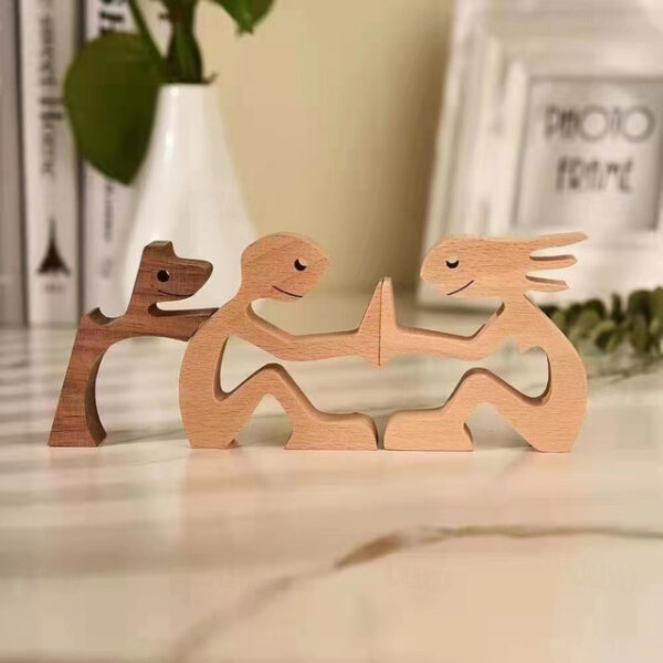 New Product Puppy Family Ornaments Wooden Crafts Ornaments Tabletop Ornaments Creative Decorative Animal Ornaments 2025 - US $12.49