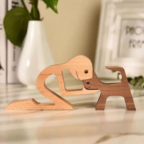 New Product Puppy Family Ornaments Wooden Crafts Ornaments Tabletop Ornaments Creative Decorative Animal Ornaments 2025 - US $12.49