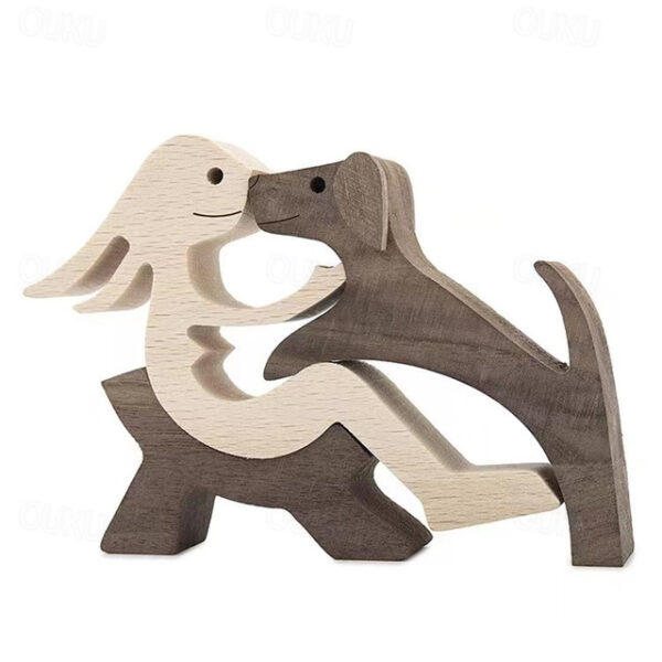 New Product Puppy Family Ornaments Wooden Crafts Ornaments Tabletop Ornaments Creative Decorative Animal Ornaments 2025 - US $12.49