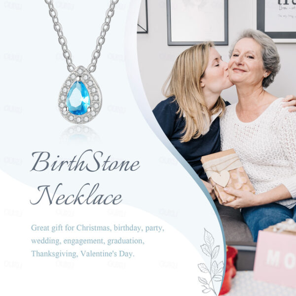Personalized Birthstone Necklace Custom Best Gift for Mom - Custom Pendant Gift for Mom, Wife, Girlfriend – Unique Mother's Day, Valentine's Day, Anni