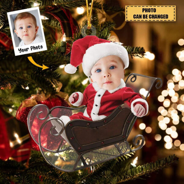 Personalized Photo Christmas Ornaments Acrylic 2D Custom Baby Face Christmas Tree Ornaments Xmas Decoration Hanging Pendant Gifts 2024 - US $6.99