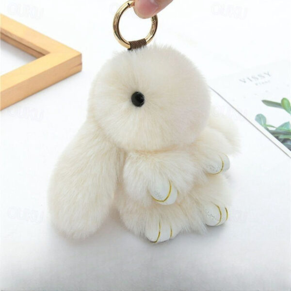 Plush Hanging Rabbit Pendant – Floppy Ear Bunny Keychain with Imitation Otter Fur, Mini Cute Rabbit Charm for Backpacks 2025 - US $5.99