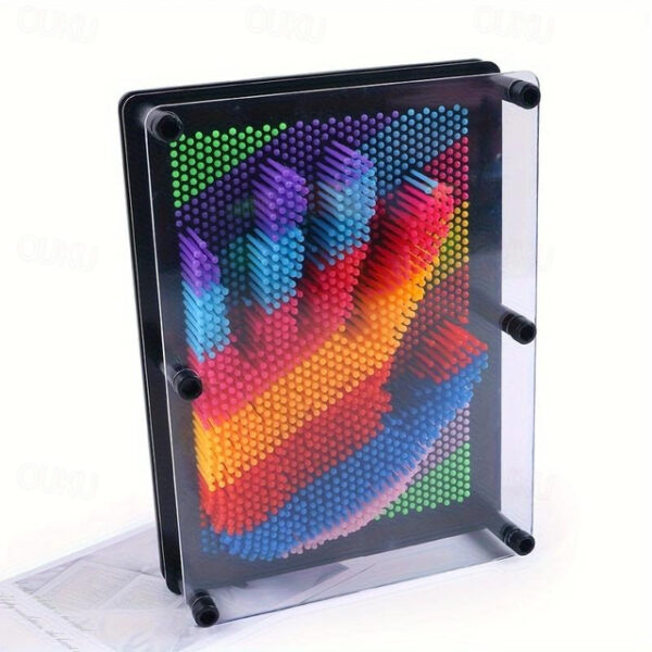 Rainbow 3D Pin Art Board Toy - Sensory Handprint Sculpture for Kids and Adults - Decompression and Creativity Art Sensory Toy - Perfect for Parties, B