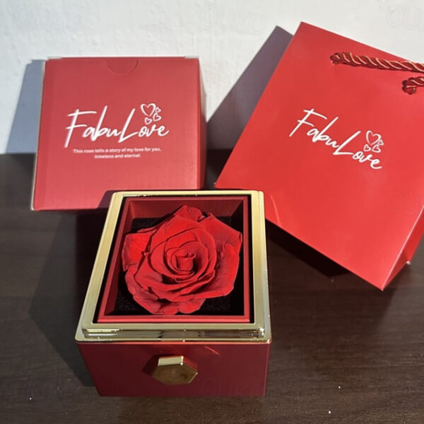 Real Eternal Rose Rotating Gift Box Set Romantic Eternal Flower | Birthday, Mothers Day, Gifts for Women, Valentine's Day Gift 2025 - US $21.99