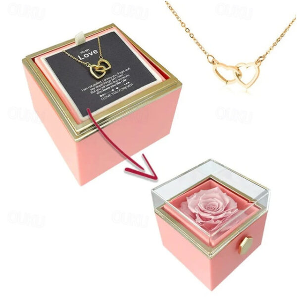 Real Eternal Rose Rotating Gift Box Set Romantic Eternal Flower | Birthday, Mothers Day, Gifts for Women, Valentine's Day Gift 2025 - US $21.99