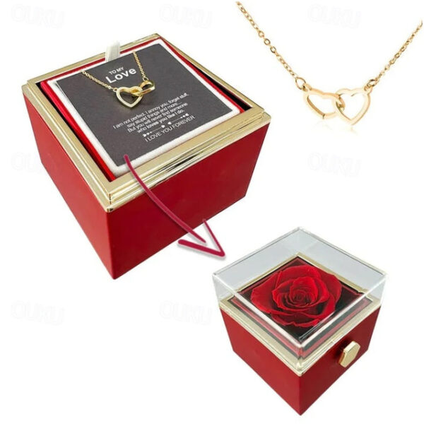 Real Eternal Rose Rotating Gift Box Set Romantic Eternal Flower | Birthday, Mothers Day, Gifts for Women, Valentine's Day Gift 2025 - US $21.99