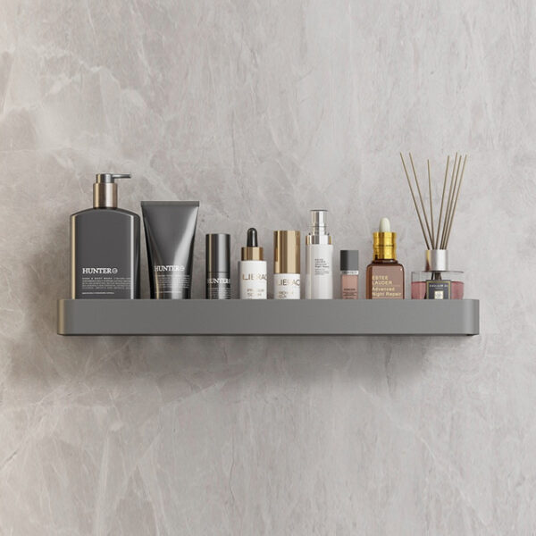 Shower Caddy Bathroom Shelves Wall Mounted Gun Grey Storage Organizer Rack Bathroom Kitchen Bathroom Hardware Pendant Bathroom Shelf Space Aluminum Sh