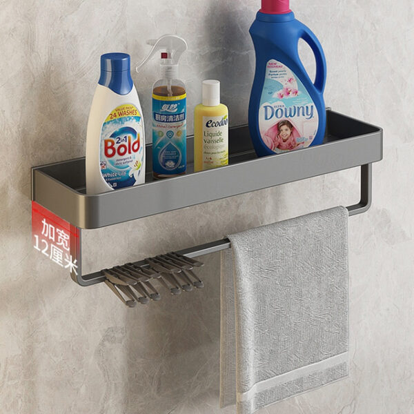 Shower Caddy Bathroom Shelves Wall Mounted Gun Grey Storage Organizer Rack Bathroom Kitchen Bathroom Hardware Pendant Bathroom Shelf Space Aluminum Sh