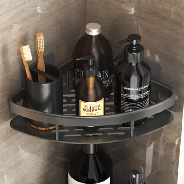 Shower Caddy Bathroom Triangle Basket Suction Cup Wall Type Space Aluminum Shower Room Triangle Non Perforated Toilet Corner Shelf 2025 - US $20.99