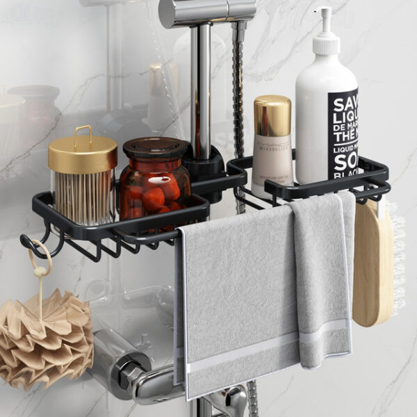 Shower Caddy Shower Rack Space Aluminum Bathroom Shower Gel Rack Net Basket Toilet Storage Rack Lifting Shower Bar Tray 2025 - US $13.99