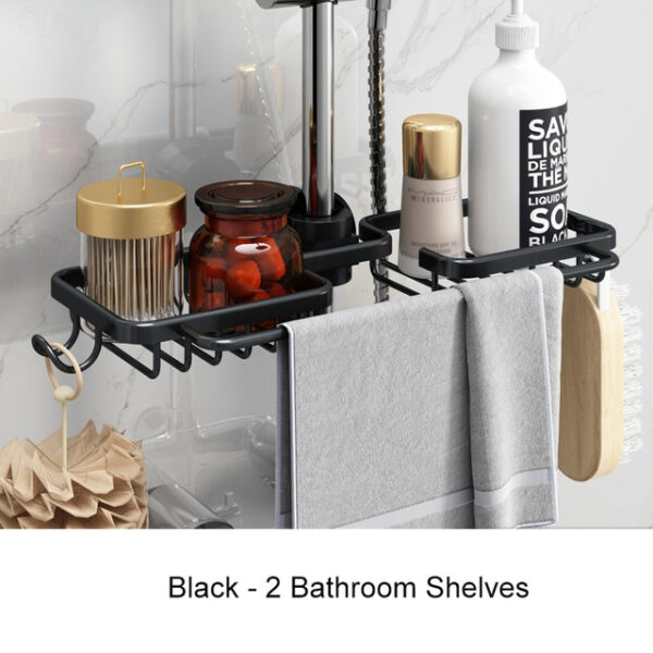 Shower Caddy Shower Rack Space Aluminum Bathroom Shower Gel Rack Net Basket Toilet Storage Rack Lifting Shower Bar Tray 2025 - US $13.99