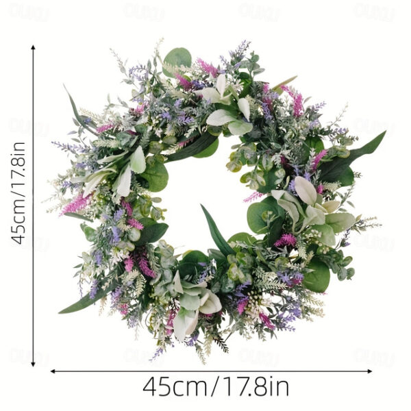 Spring Wreath with Artificial Lavender and Eucalyptus - Rustic Front Door or Wall Hanging Decoration 2025 - US $24.99