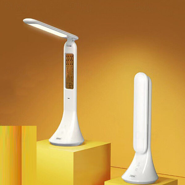 Touch Foldable LED Desk Lamp Rechargeable with Digital Clock 2025 - US $25.99