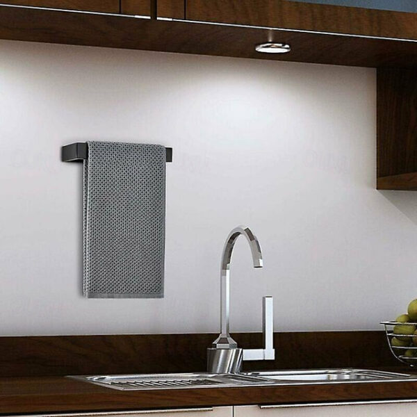 Towel Bar,Self Adhesive Wall Mounted 304 Stainless Steel Single Bar Matte Black Silvery Bathroom & Kitchen Decoration 2025 - US $25.99