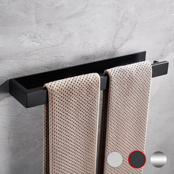 Towel Bar,Self Adhesive Wall Mounted 304 Stainless Steel Single Bar Matte Black Silvery Bathroom & Kitchen Decoration 2025 - US $25.99