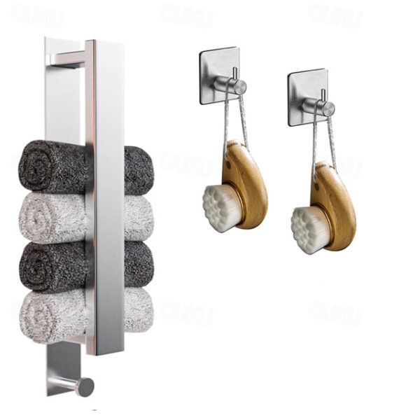 Towel Rack for Rolled Towels, Towel Rack for Bathroom,Wall Mounted Metal Bathroom Organizer, Bath Towel Holder Wall for Modern Small Space Bathroom To