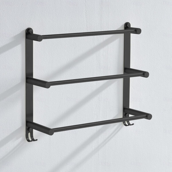 Wall Mounted Towel Rack with Hooks,Stainless Steel 3-TierTowel Bar Storage Shelf for Bathroom 30cm~70cm Towel Holder Towel Rail Towel Hanger 2025 - US