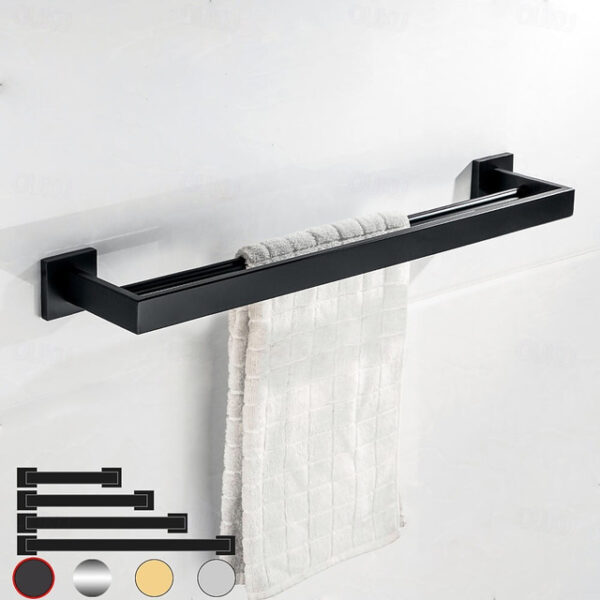 Wall Mounted Towel Rail Towel Rack Holder for Bathroom,Stainless Steel Tower Bar Bathroom Hardware Accessories Towel Bar 30-60cm(Black/Chrome/Golden/B