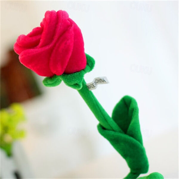 Women's Day Gifts 10 Pcs Plush Rose Flower Stuffed Rose Flower Bendable Stems Plush Bouquet Toy Soft Rose Flower 12.6 Inch For Graduation 2022 Mother'