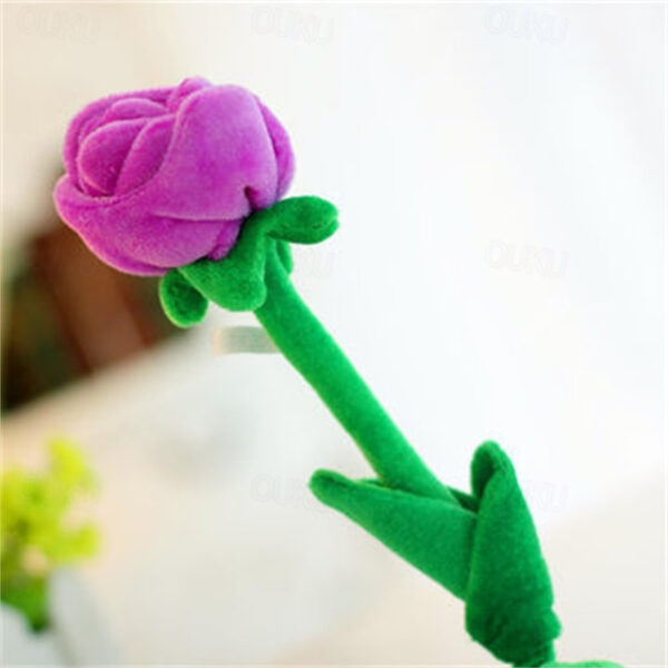 Women's Day Gifts 10 Pcs Plush Rose Flower Stuffed Rose Flower Bendable Stems Plush Bouquet Toy Soft Rose Flower 12.6 Inch For Graduation 2022 Mother'