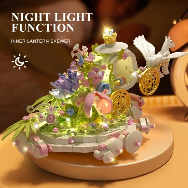 Women's Day Gifts 632 Pcs Waterside Pavilion Flower Blooming Educational With Lights Romantic Design Birthday Gift Women's Day Mother's Day Gifts for