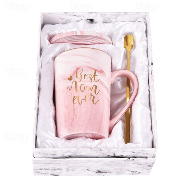 Women's Day Gifts Best Mom Ever Coffee Mug Mom Mother Gifts Novelty Gifts for Mom from Daughter Son Women Mom Gifts Printing with Gold 14Oz with Exqui