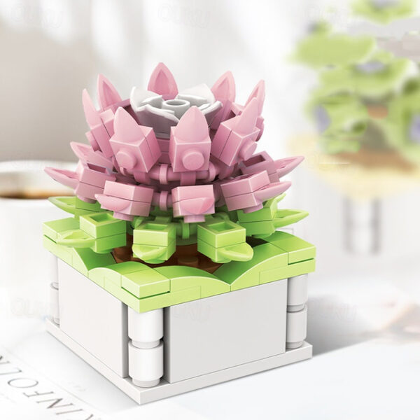 Women's Day Gifts Succulent Building Block Flower Ds1013-ds1017 Potted Plant Series Creative Diy Puzzle Toys Decorative Flower Ornaments Mother's Day