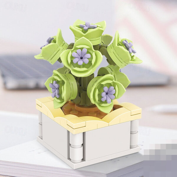 Women's Day Gifts Succulent Building Block Flower Ds1013-ds1017 Potted Plant Series Creative Diy Puzzle Toys Decorative Flower Ornaments Mother's Day