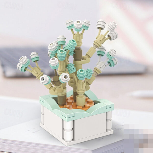 Women's Day Gifts Succulent Building Block Flower Ds1013-ds1017 Potted Plant Series Creative Diy Puzzle Toys Decorative Flower Ornaments Mother's Day