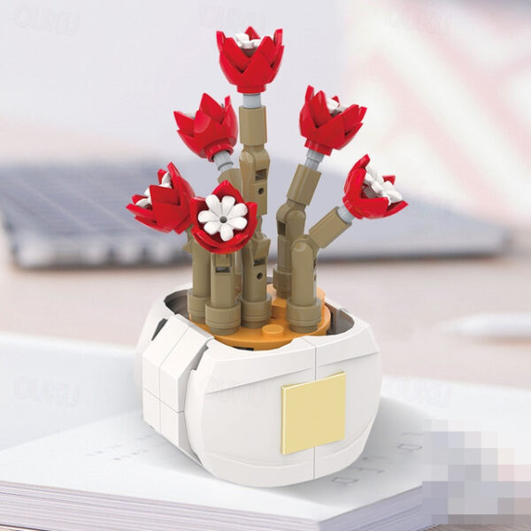 Women's Day Gifts Succulent Building Block Flower Ds1013-ds1017 Potted Plant Series Creative Diy Puzzle Toys Decorative Flower Ornaments Mother's Day