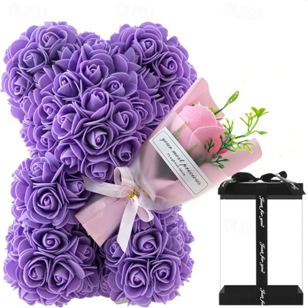 Women's Day Gifts TEDDY Day Rose Eternal Flower Valentine's Day Birthday Gift to Girlfriend Rose Bear with Flower Gift Flower Mother's Day Gifts for M