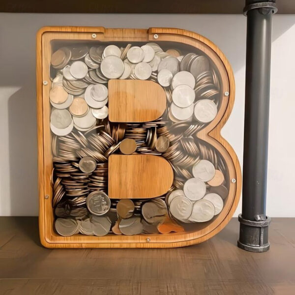 Wooden Letter Piggy Bank 26 Alphabets Wooden Coin Piggy Bank Christmas Birthday Toy Gift Home Decoration for Kids 2025 - US $12.99