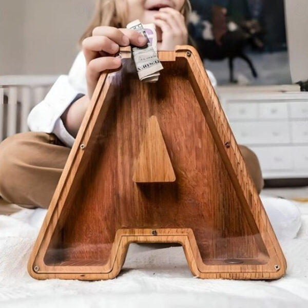 Wooden Letter Piggy Bank 26 Alphabets Wooden Coin Piggy Bank Christmas Birthday Toy Gift Home Decoration for Kids 2025 - US $12.99