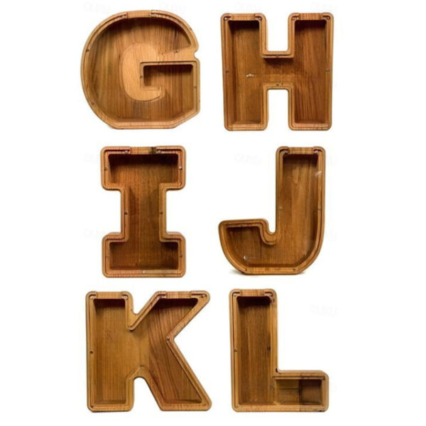 Wooden Letter Piggy Bank 26 Alphabets Wooden Coin Piggy Bank Christmas Birthday Toy Gift Home Decoration for Kids 2025 - US $12.99