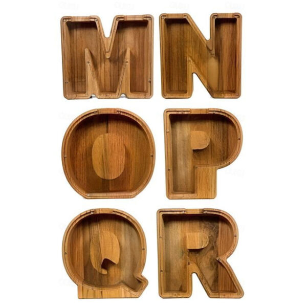 Wooden Letter Piggy Bank 26 Alphabets Wooden Coin Piggy Bank Christmas Birthday Toy Gift Home Decoration for Kids 2025 - US $12.99