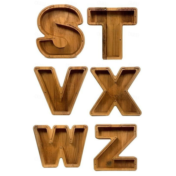Wooden Letter Piggy Bank 26 Alphabets Wooden Coin Piggy Bank Christmas Birthday Toy Gift Home Decoration for Kids 2025 - US $12.99